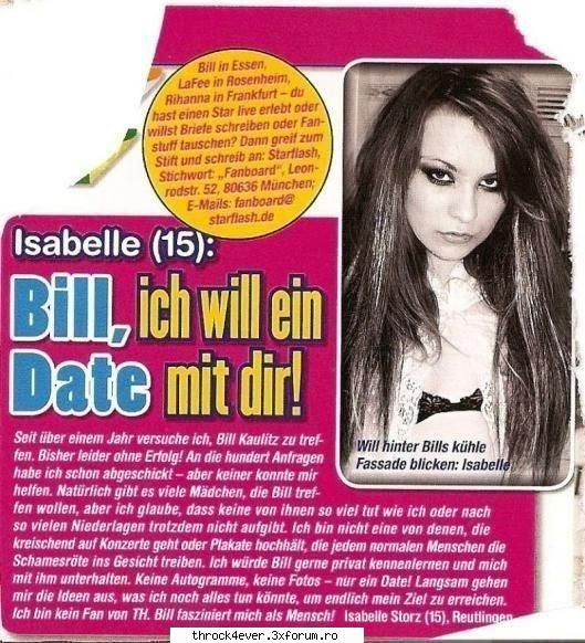 What......??? - Isabelle:"Bill e un adevarat bastard!!!poate e - •�•Bill~Kaulitz•�•